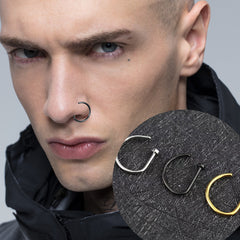 Stainless steel false perforated nose ring