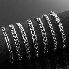 Stainless Steel Bracelet Men's Cuban Bracelet Women's Titanium Steel Bracelet