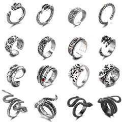 Anillo abierto de aleación estilo punk hip hop