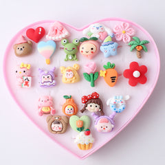 Children's jewelry version cute girl fruit cartoon character mixed ring Yiwu factory direct sales