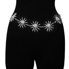 Women's Sunflower Waist Chain, Metal Crescent Body Chain Adjustable Belt(Minimum purchase of 2 pieces)