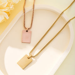 Rectangle pendant square pearl square necklace 15 * 22mm