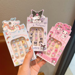 Juego de pegatinas para uñas infantiles, pegatinas de princesa, acabado extraíble, pieza falsa dura, arte de uñas para niña, bonito regalo de dibujos animados para mujer
