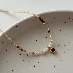 Accesorios para collar de cuentas de piedra natural y perla Accesorios para collar de clavícula