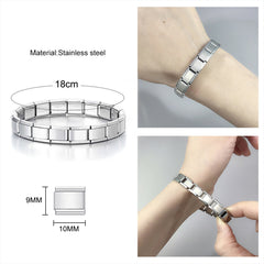 Pulsera elástica de acero inoxidable ajustable.