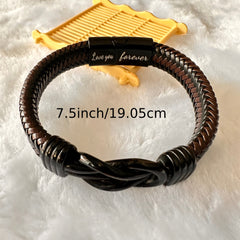 Pulsera de acero inoxidable Pulsera de cuero Pulsera magnética para hombre