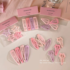 Pink hairpin women's forehead side bangs clip cute hairpin children broken hair bb clip sweet headdress