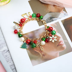 Christmas jewelry pearl bell snowflake bracelet (Minimum purchase 3 pcs)