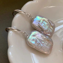 Pendientes de perlas barrocas, pendientes de forma especial, pendientes de plata S925