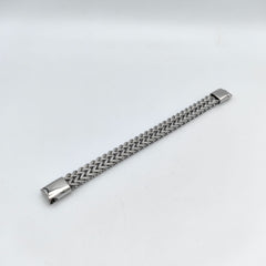 Pulsera de acero inoxidable con doble cadena de titanio para hombre