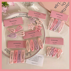 Pink hairpin women's forehead side bangs clip cute hairpin children broken hair bb clip sweet headdress
