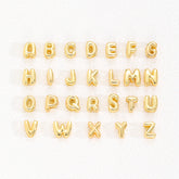 Glossy Bubble Letter Brass Plated 18K Gold Pendant Clavicle Name Necklace