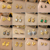 1 Pair Elegant Sweet Streetwear Geometric Plating Titanium Steel Earrings