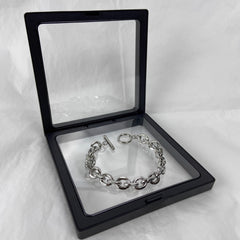 Pulsera de cadena cubana de acero de titanio, accesorios para parejas de hombres.