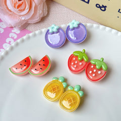 Cream Ice Through Stroke Fruit Hairpin Peach Watermelon Strawberry Cherry Hairpin Children's Bangs Side Clip Hair Accessories