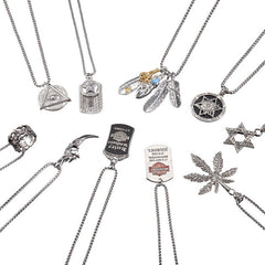 Collar de acero de titanio con colgante de aleación de hip-hop para hombre y mujer.