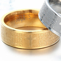 8mm Matte Stainless Steel Men's Ring, Personalized Letter Ring