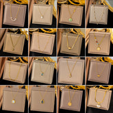 Wholesale Jewelry Sweet Heart Shape Floral Titanium Steel Plating Necklace