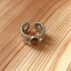 Anillo de ojo de tigre para el dedo índice