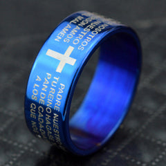 8mm Matte Stainless Steel Men's Ring, Personalized Letter Ring