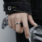 Metallic Line Alloy Men's Ring