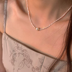 Natural freshwater pearl necklace short collarbone chain for women