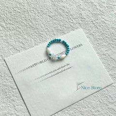 Collar de perlas de piedra natural azul para mujer con cadena de clavícula con cuentas