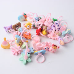 Children's jewelry version cute girl fruit cartoon character mixed ring Yiwu factory direct sales