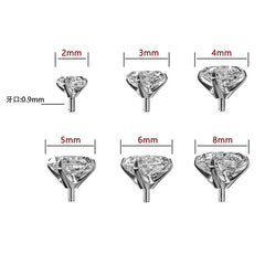 F136 titanium round bottom inlaid zircon earbone stud lip stud nose stud earring