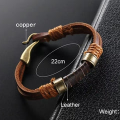 Men's Bracelet Leather Weave Hand Rope Vintage Bracelet Accessories Cow Leather Bracelet