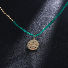 Natural Gemstone Pearl Necklace Women's Sterling Silver Pendant Demon's Eye Clavicle Chain