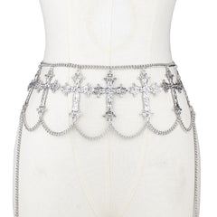 Cadena cruzada para la cintura, joyería para la cintura, cadena corporal con personalidad punk