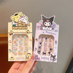 Juego de pegatinas para uñas infantiles, pegatinas de princesa, acabado extraíble, pieza falsa dura, arte de uñas para niña, bonito regalo de dibujos animados para mujer