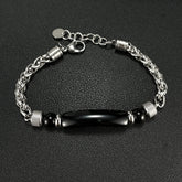 Stainless steel chain splicing tiger's eye titanium steel men's bracelet