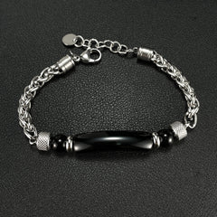 Stainless steel chain splicing tiger's eye titanium steel men's bracelet