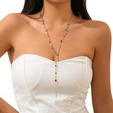 Crystal metal collarbone chain necklace (Minimum purchase of 2 pcs)