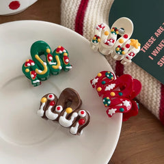 Christmas Painted Wave Trumpet Grab Clip