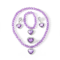 Anillo infantil de la princesa Elsa de Frozen, collar infantil, pendientes infantiles, conjunto de cuatro piezas, joyería infantil Spot