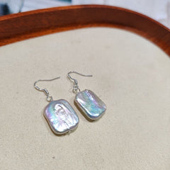Pendientes de perlas barrocas, pendientes de forma especial, pendientes de plata S925