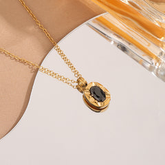 18K Gold Plated Pearl Rice Bead Necklace Clavicle Chain Women