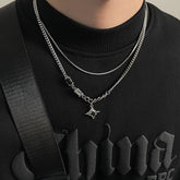 Double Necklace Men's Sweater Chain Couple Boys Women's Collarbone Chain