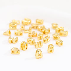 Glossy Bubble Letter Brass Plated 18K Gold Pendant Clavicle Name Necklace