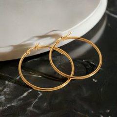 1 Pair Basic Exaggerated Luxurious Solid Color 304 Stainless Steel 18K Gold Plated Earrings