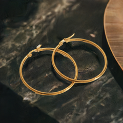 1 Pair Basic Exaggerated Luxurious Solid Color 304 Stainless Steel 18K Gold Plated Earrings
