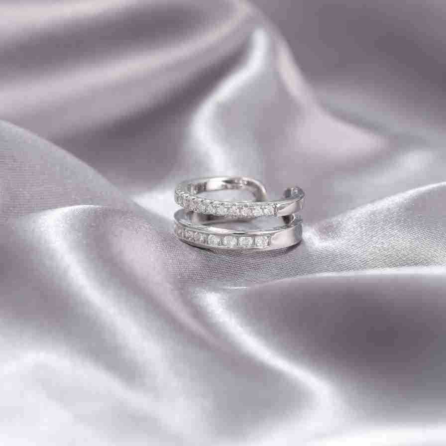 Anillo cruzado ajustable con apertura de nicho y resistente a la decoloración