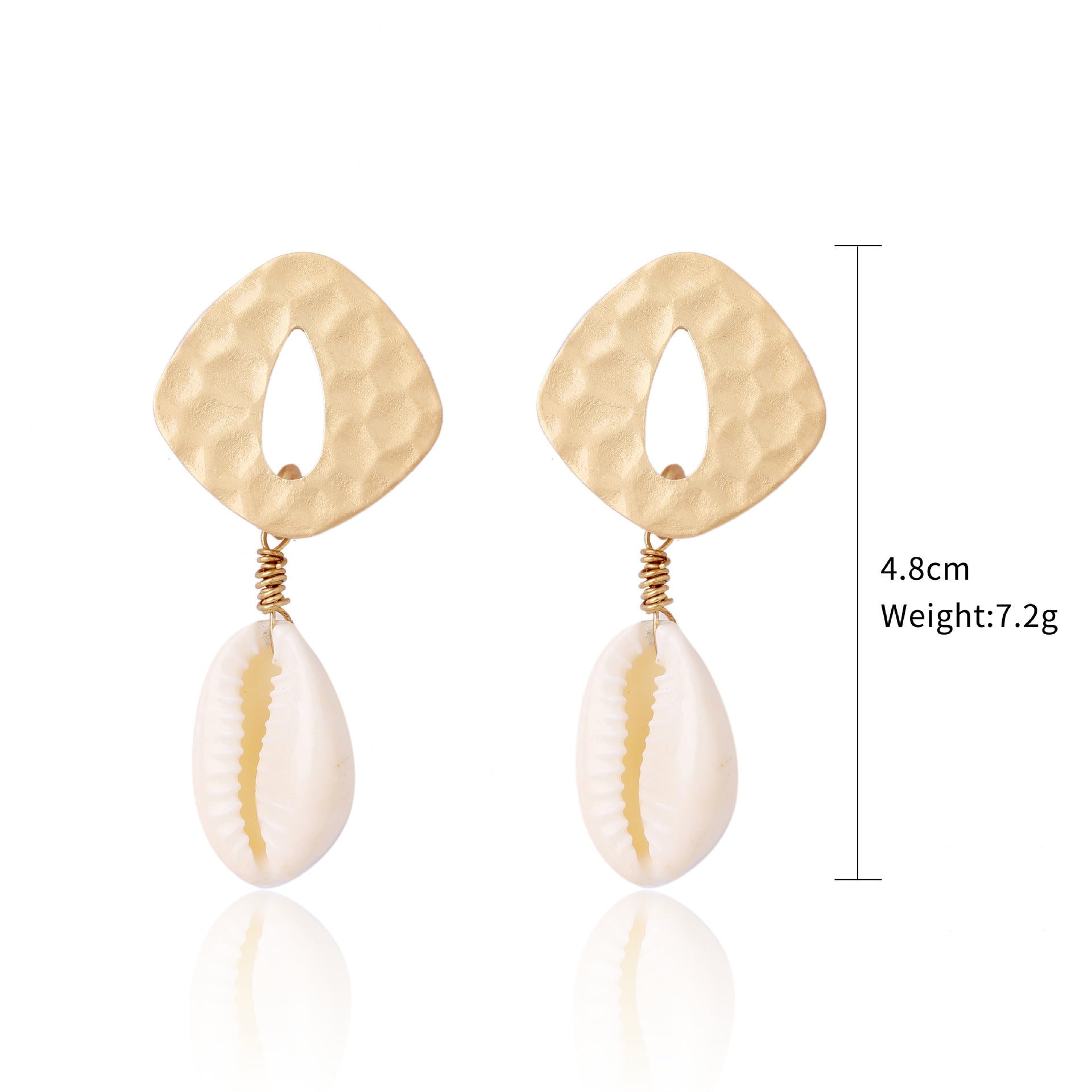 Pendientes de concha de perla con diseño de joyería marina bohemia, pendientes de concha de verano natural de aleación