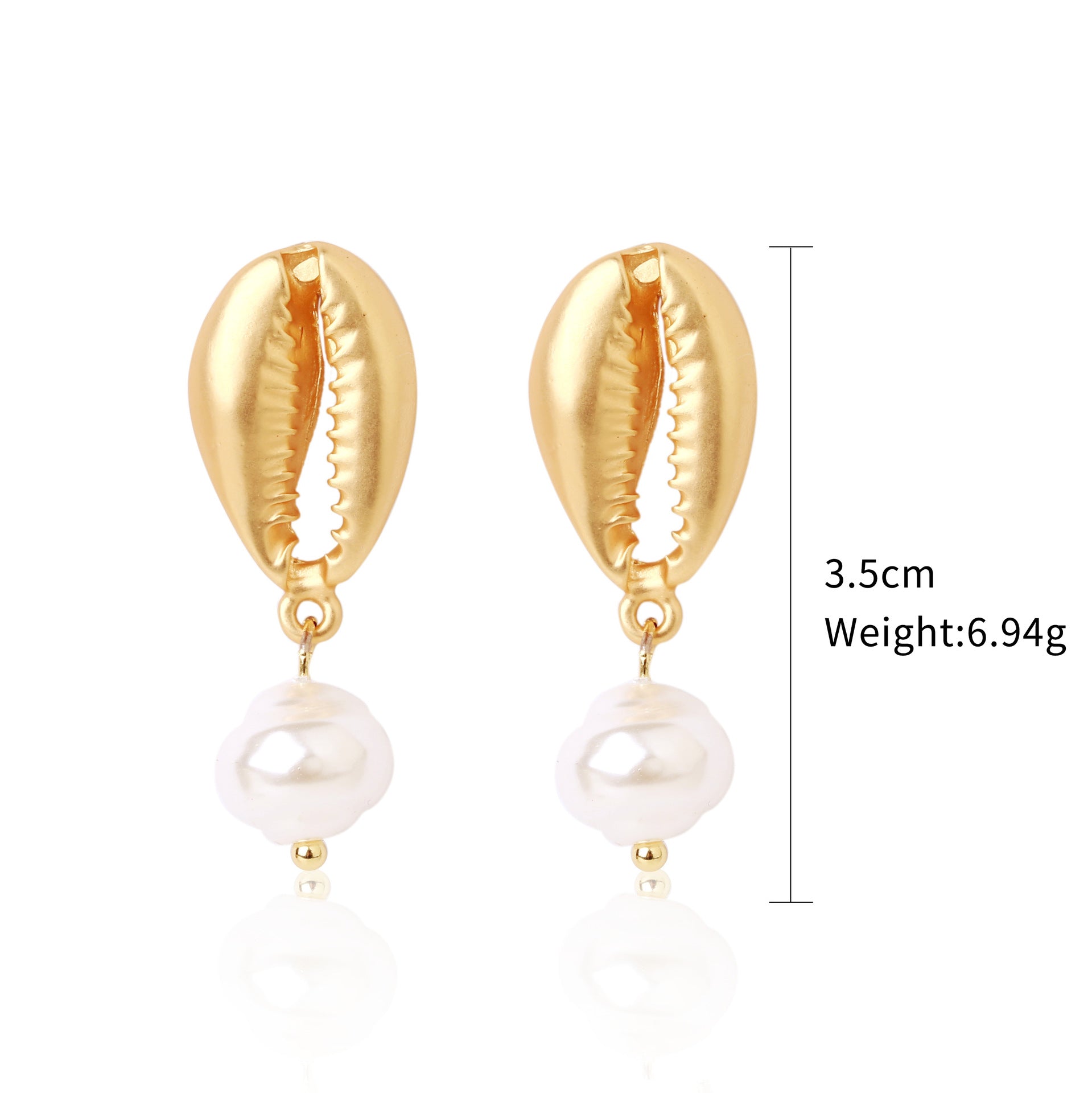 Pendientes de concha de perla con diseño de joyería marina bohemia, pendientes de concha de verano natural de aleación