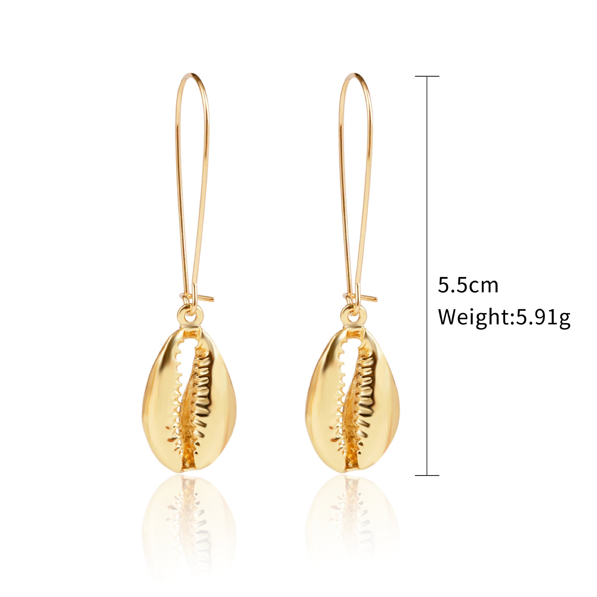Pendientes de concha de perla con diseño de joyería marina bohemia, pendientes de concha de verano natural de aleación