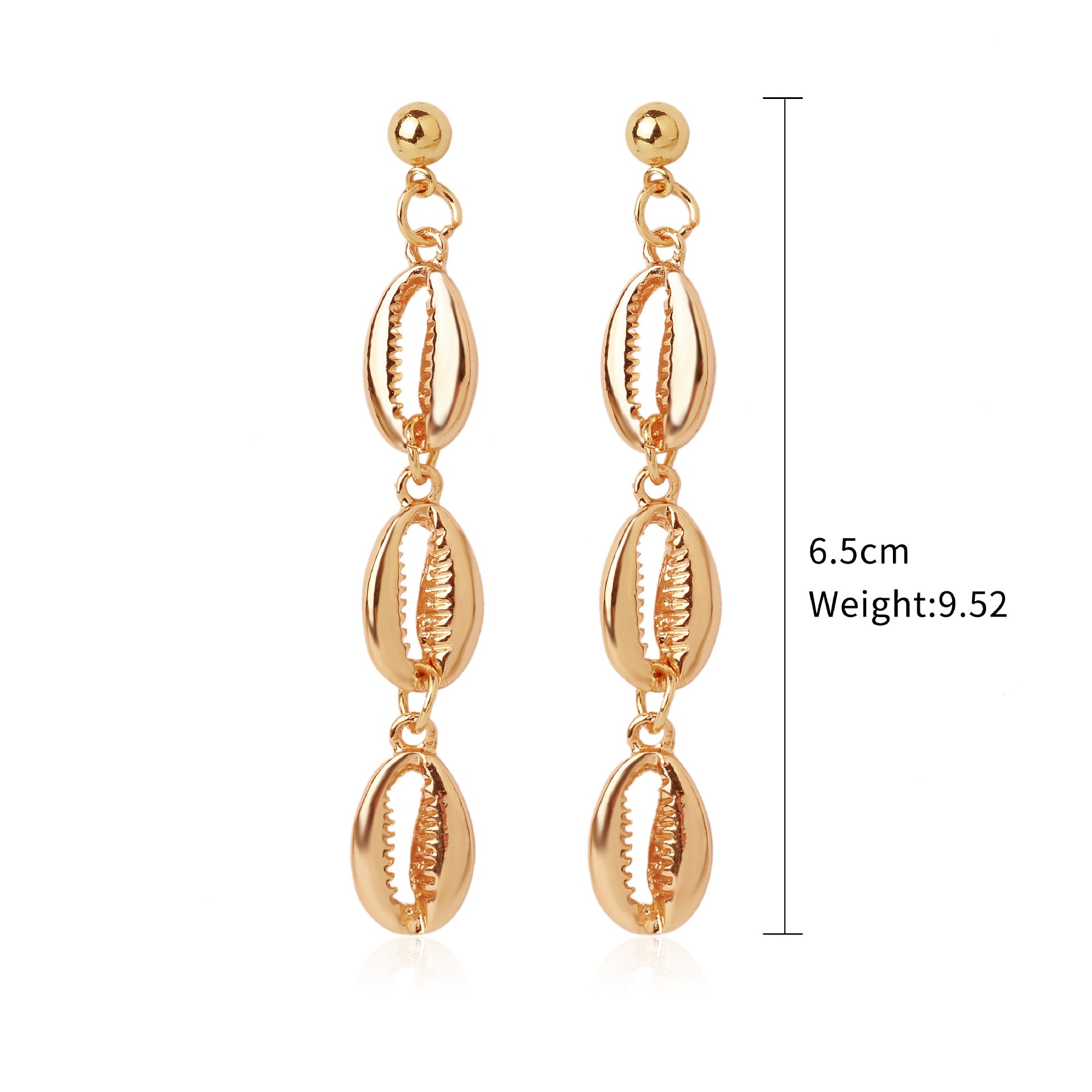 Pendientes de concha de perla con diseño de joyería marina bohemia, pendientes de concha de verano natural de aleación