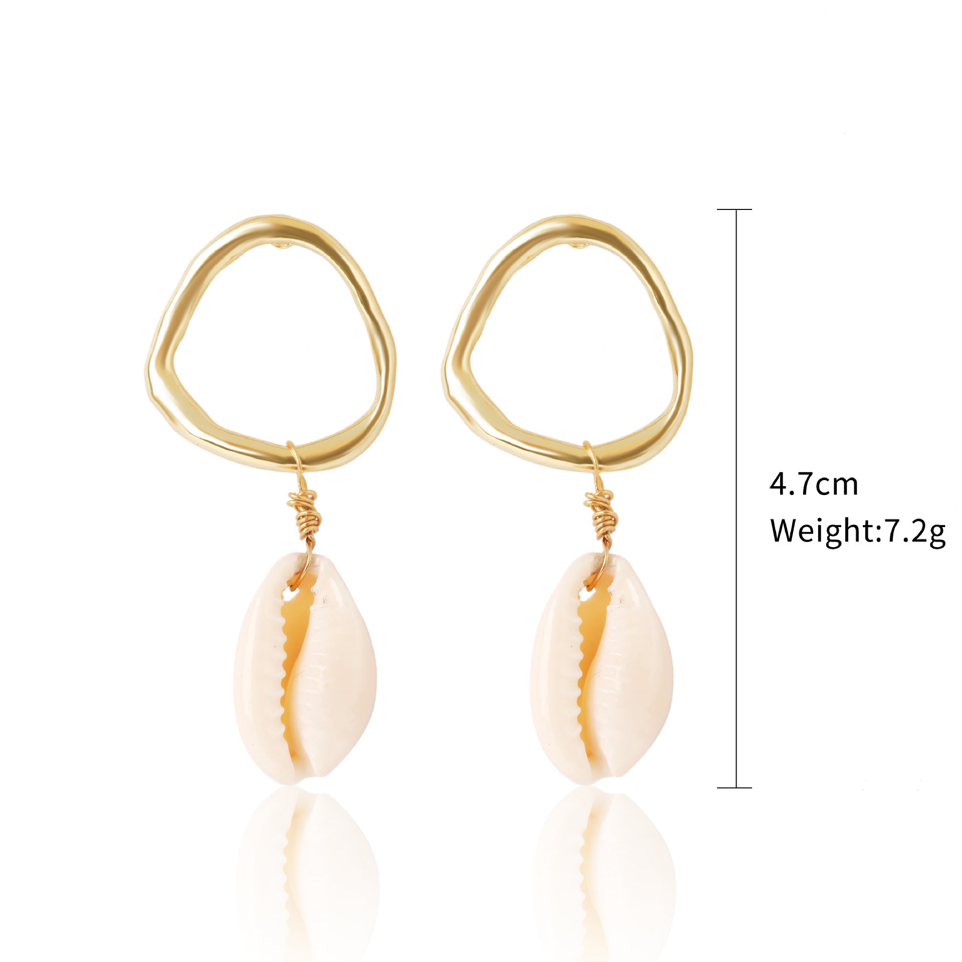 Pendientes de concha de perla con diseño de joyería marina bohemia, pendientes de concha de verano natural de aleación